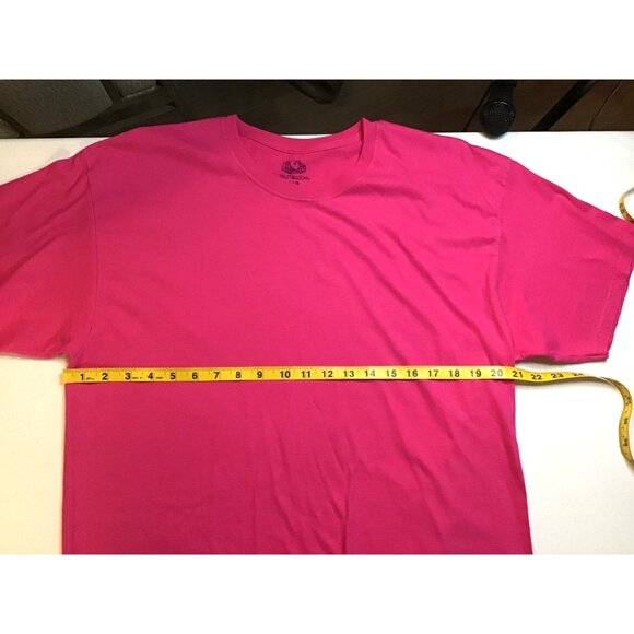 FRUIT OF THE LOOM-MENS 100%COTTON PINK SHORT SLEEVE CREW NECK T-SHIRT SIZE LARGE - Picture 5 of 6